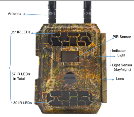 57pcs 940nm IR Mobile Trail Camera 4G APP MMS 16MP 1080P Hunting Game Camera